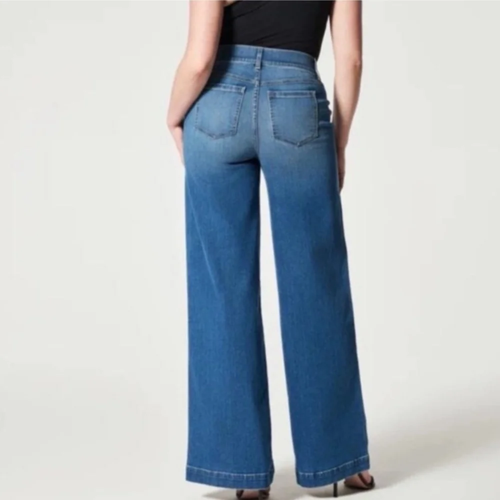 SPANX Seamed Front Wide Leg Vintage Indigo Jeans
